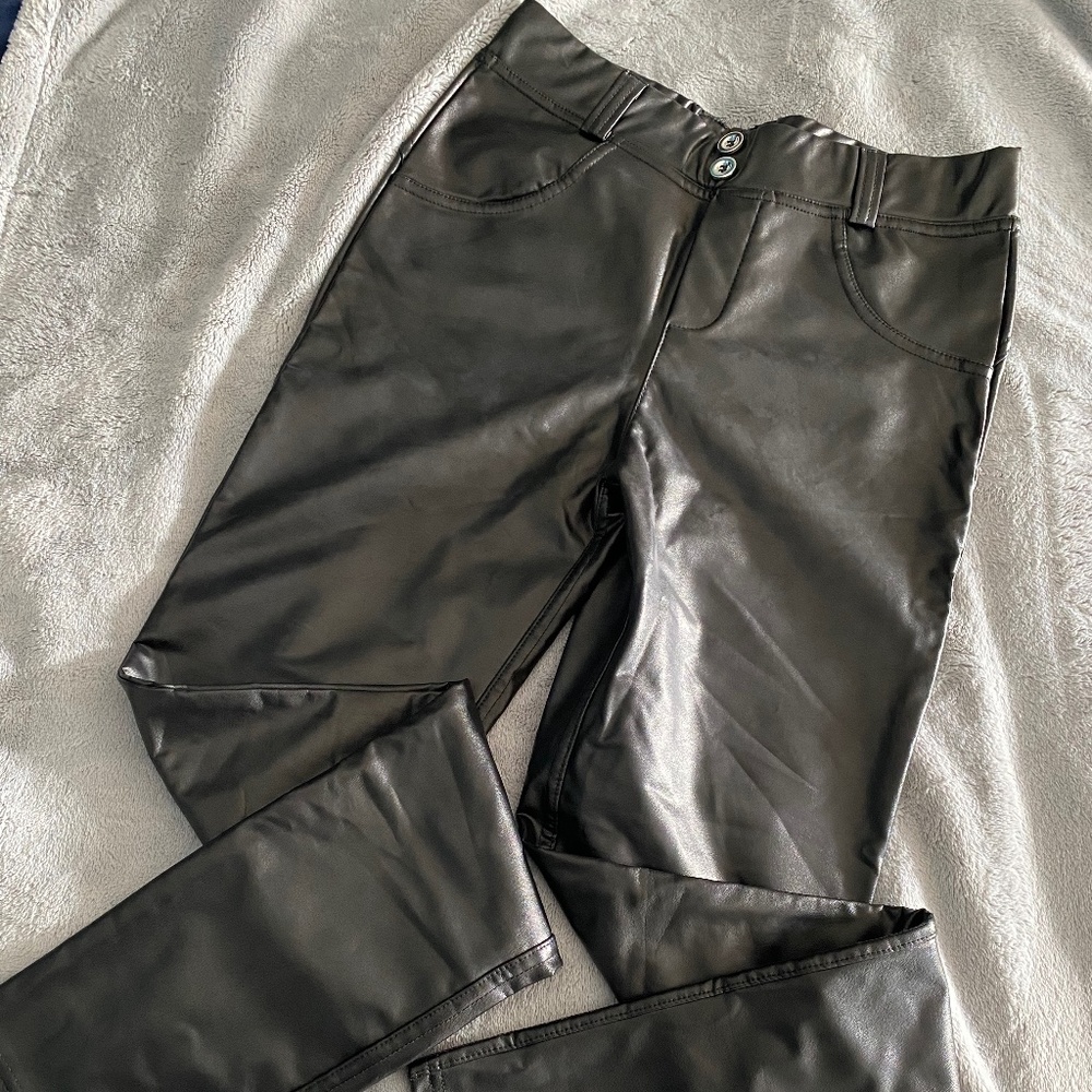 Black Pleather Leggings never worn